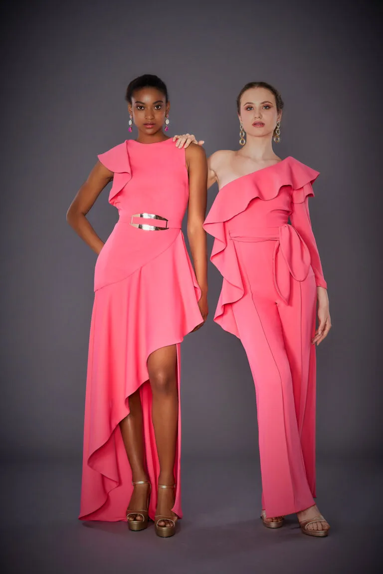 Vestido de fiesta Jose Fuentes – Icónic Fiesta – Modelo Vestido Zahara + Modelo Mono Zahara